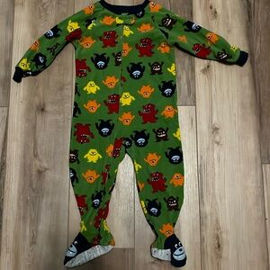 Carters Size 24 Month Footed fleece sleepers with Monster print
